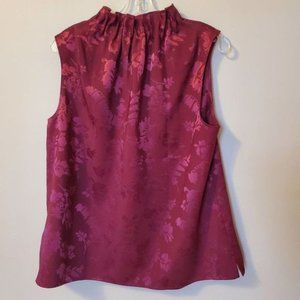 Ann Taylor Factory Top Large Red High Neck Sleeveless